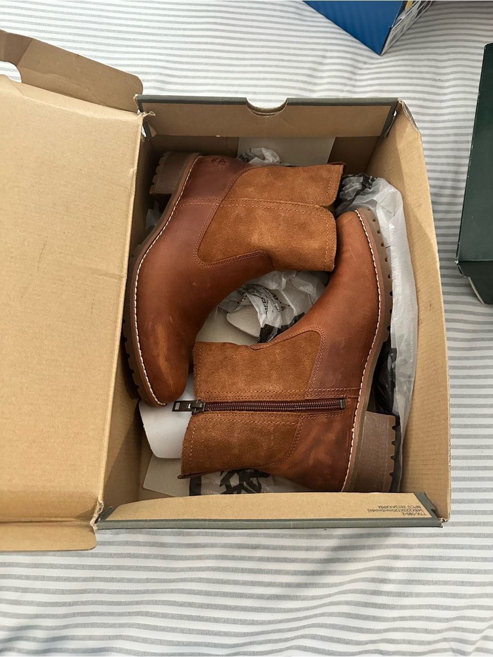Timberland Women’s Chestnut Brown Suede & Leather Zip Ankle Boots